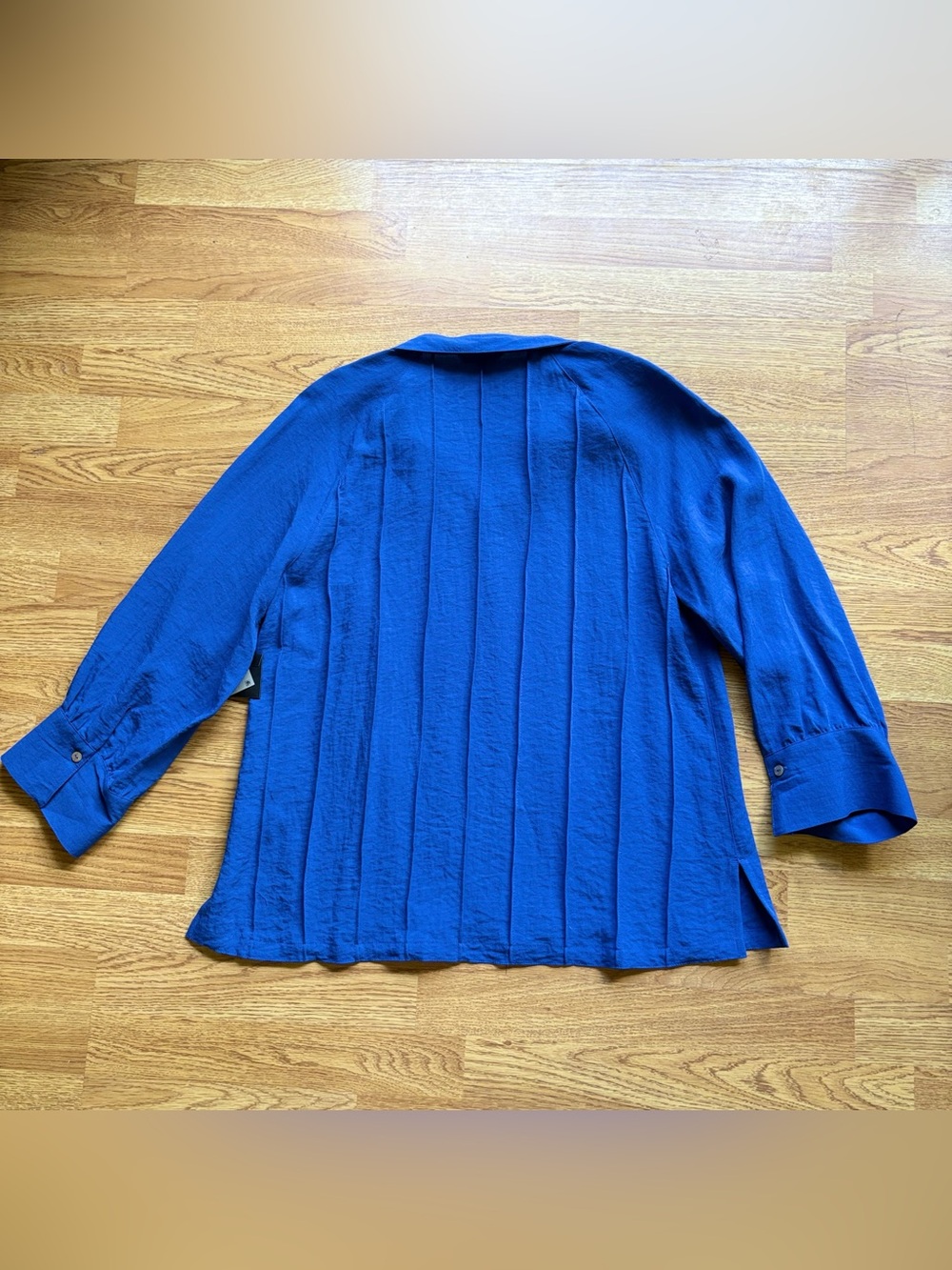 John Mark Cobalt Blue Collared Split V-Neck Tunic Top 3/4 Sleeves Sz M NEW - Picture 13 of 16